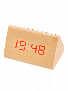 VST 864-1 Красные часы настольные (СВЕТЛО-коричневые)(без блока)